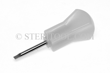 #11212 - 1/10"(2.56mm) Stainless Steel Stubby Screwdriver with Nylon Handle. 3.75"(94mm) OAL. screwdriver, parallel, flat head, slotted, stainless steel